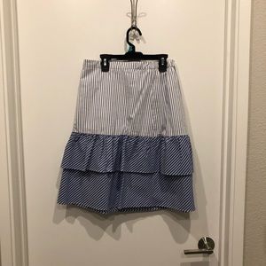 J.Crew Striped Pleated Skirt